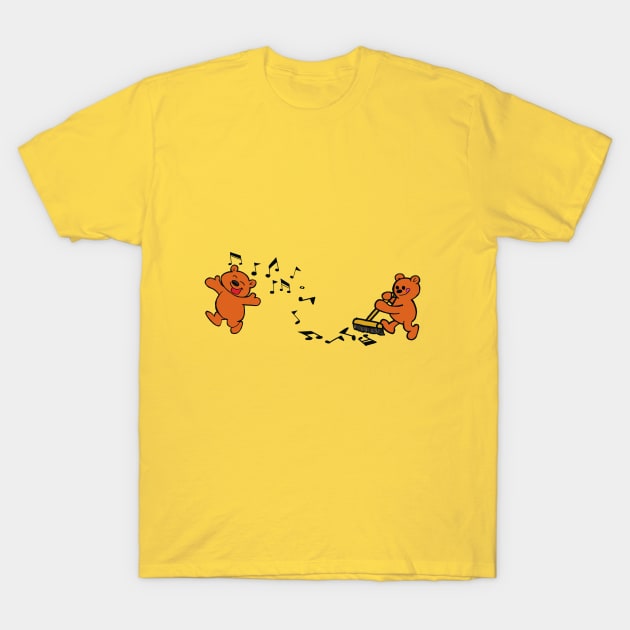 teddy bear pals singing and sweeping T-Shirt by wolfmanjaq